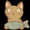 Эмодзи из набора AbyCats @MasterLamaArt для Телеграм: Статические 🐟