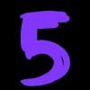 Эмодзи из набора Фиолетовый алфавит от @delaimem для Телеграм: Статические 5️⃣
