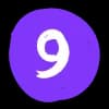 Эмодзи из набора Фиолетовый алфавит от @delaimem для Телеграм: Статические 9️⃣