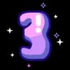Эмодзи из набора violet @cute_enot_art для Телеграм: Статические 3️⃣
