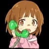 Эмодзи из набора Маленькие девочки @Nyasticks для Телеграм: Статические 📞