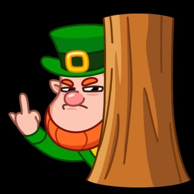 Стикер из набора Leprechaun для Телеграм: Анимированные 🖕