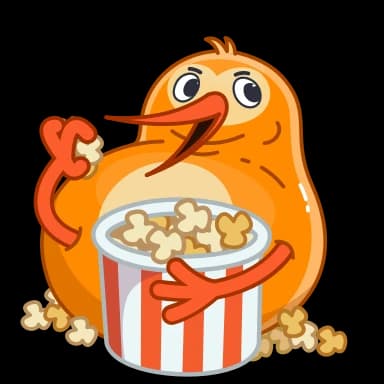 Стикер из набора QIWI для Телеграм: Анимированные 🍿