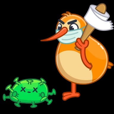 Стикер из набора QIWI для Телеграм: Анимированные 🦠