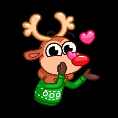 Стикер из набора Rudy the Deer для Телеграм: Анимированные 😘