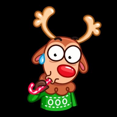 Стикер из набора Rudy the Deer для Телеграм: Анимированные 😳