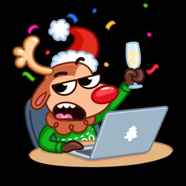 Стикер из набора Rudy the Deer для Телеграм: Анимированные 🥳