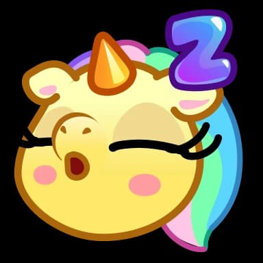 Эмодзи из набора Unicorn Emoji для Телеграм: Анимированные 😴