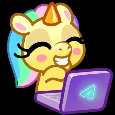 Стикер из набора Unicorn Emoji - @TgSticker для Телеграм: Анимированные 💻