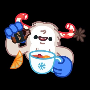 Стикер из набора Yeti on Holidays для Телеграм: Анимированные 🥴