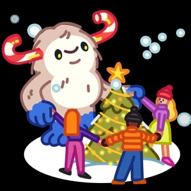 Стикер из набора Yeti on Holidays для Телеграм: Анимированные 🎄
