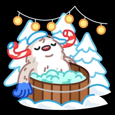 Стикер из набора Yeti on Holidays для Телеграм: Анимированные 🛁
