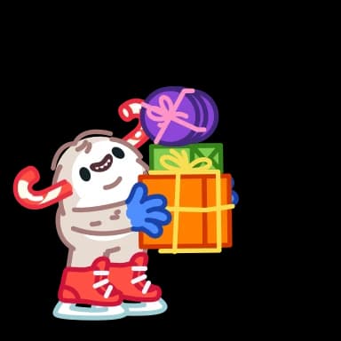 Стикер из набора Yeti on Holidays для Телеграм: Анимированные ⛸
