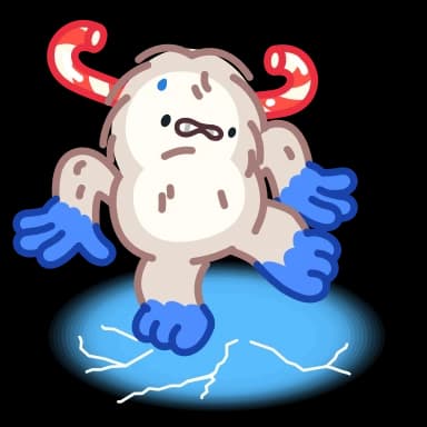 Стикер из набора Yeti on Holidays для Телеграм: Анимированные 😱
