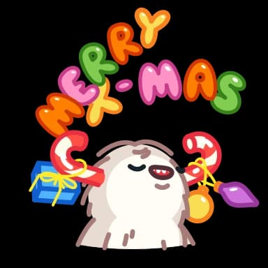 Стикер из набора Yeti on Holidays для Телеграм: Анимированные 🎄
