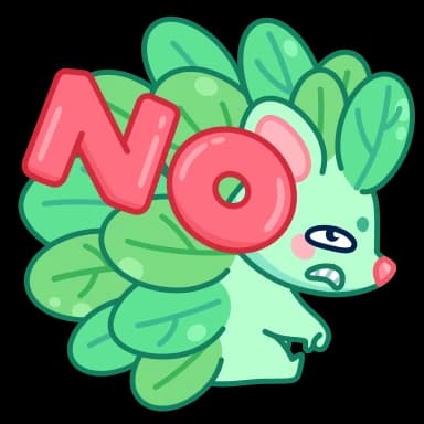 Стикер из набора Ёжик Юнис от @TgSticker для Телеграм: Анимированные 🙅♀️