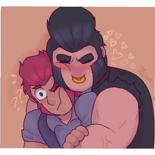 Стикер из набора Кольт + Булл | @animebrawl для Телеграм: Статические 👨‍❤️‍💋‍👨