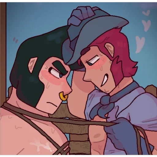 Стикер из набора Кольт + Булл | @animebrawl для Телеграм: Статические 👨‍❤️‍💋‍👨