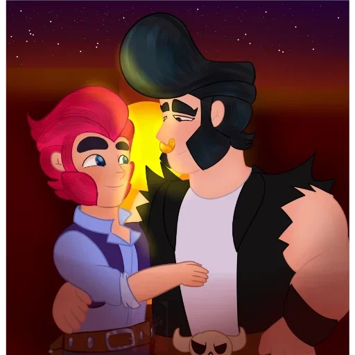 Стикер из набора Кольт + Булл | @animebrawl для Телеграм: Статические 👨‍❤️‍💋‍👨