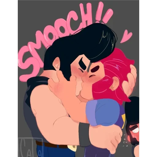 Стикер из набора Кольт + Булл | @animebrawl для Телеграм: Статические 👨‍❤️‍💋‍👨