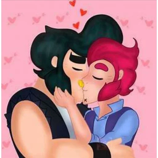 Стикер из набора Кольт + Булл | @animebrawl для Телеграм: Статические 👨‍❤️‍💋‍👨