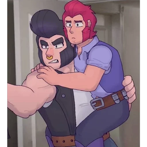Стикер из набора Кольт + Булл | @animebrawl для Телеграм: Статические 👨‍❤️‍💋‍👨