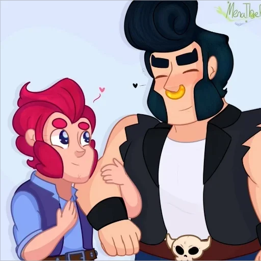 Стикер из набора Кольт + Булл | @animebrawl для Телеграм: Статические 👨‍❤️‍💋‍👨