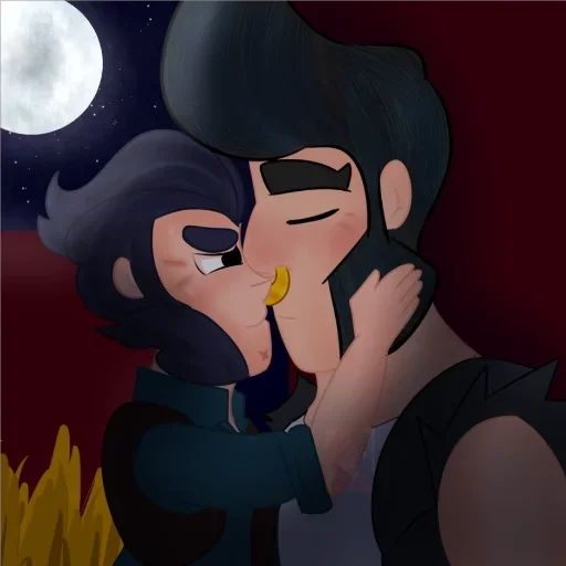 Стикер из набора Кольт + Булл | @animebrawl для Телеграм: Статические 👨‍❤️‍💋‍👨