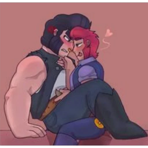Стикер из набора Кольт + Булл | @animebrawl для Телеграм: Статические 👨‍❤️‍💋‍👨
