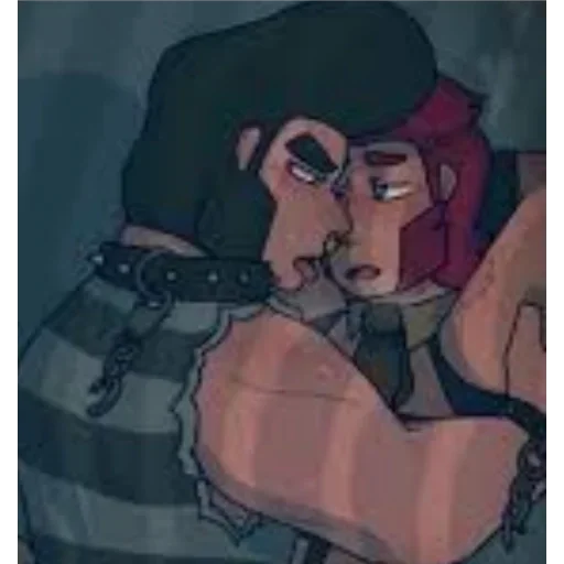 Стикер из набора Кольт + Булл | @animebrawl для Телеграм: Статические 👨‍❤️‍💋‍👨