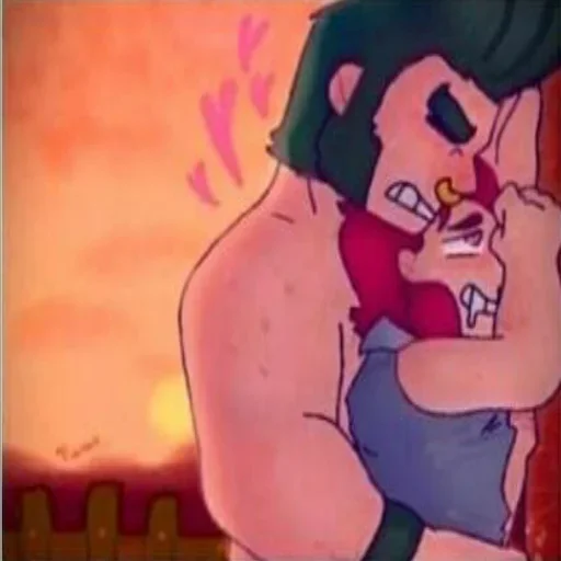 Стикер из набора Кольт + Булл | @animebrawl для Телеграм: Статические 👨‍❤️‍💋‍👨