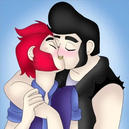Стикер из набора Кольт + Булл | @animebrawl для Телеграм: Статические 👨‍❤️‍💋‍👨