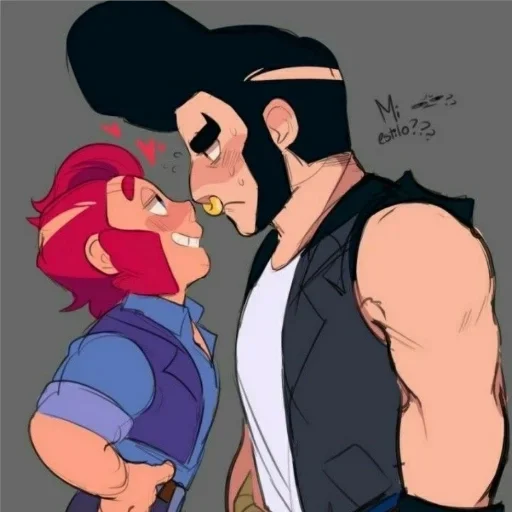 Стикер из набора Кольт + Булл | @animebrawl для Телеграм: Статические 👨‍❤️‍💋‍👨