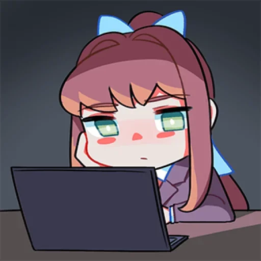 Стикерпак Doki-Doki Literature Club by @TohruAdachii для Телеграм: Статические