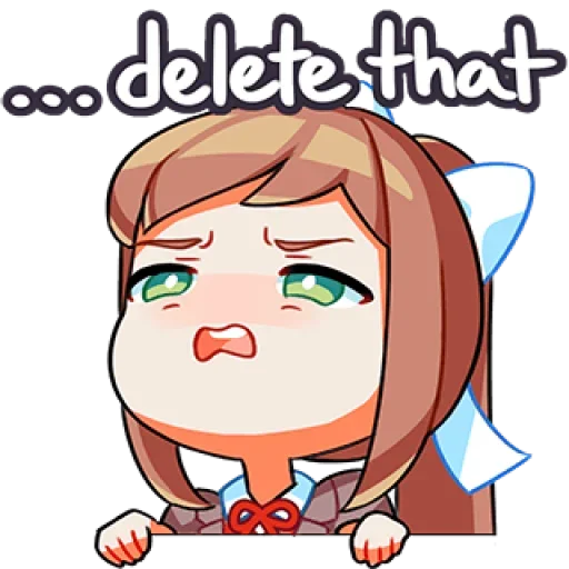 Стикер из набора Doki-Doki Literature Club by @TohruAdachii для Телеграм: Статические 😡