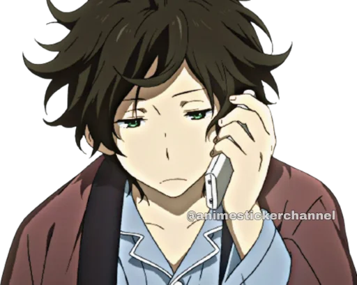 Стикер из набора HOTARO OREKI @animestickerchannel для Телеграм: Статические 😕