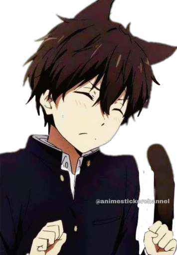 Стикер из набора HOTARO OREKI @animestickerchannel для Телеграм: Статические 😣