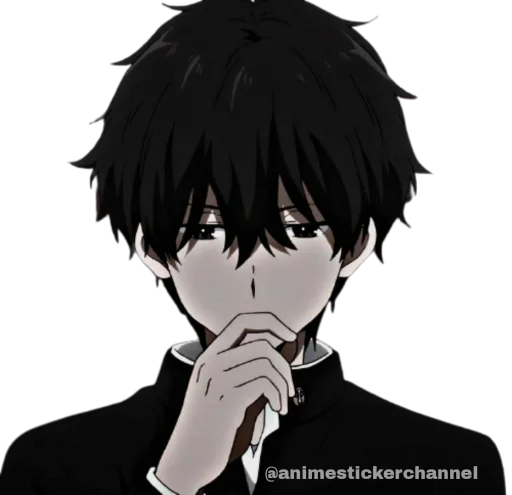 Стикер из набора HOTARO OREKI @animestickerchannel для Телеграм: Статические 🤔