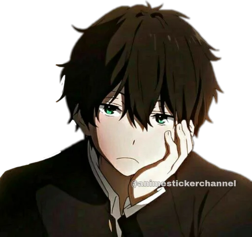 Стикер из набора HOTARO OREKI @animestickerchannel для Телеграм: Статические 😕