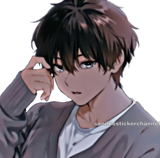 Стикер из набора HOTARO OREKI @animestickerchannel для Телеграм: Статические 🤔