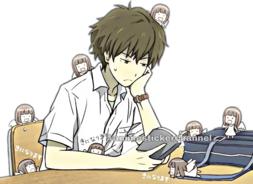 Стикер из набора HOTARO OREKI @animestickerchannel для Телеграм: Статические 😥