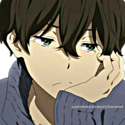 Стикер из набора HOTARO OREKI @animestickerchannel для Телеграм: Статические 😕