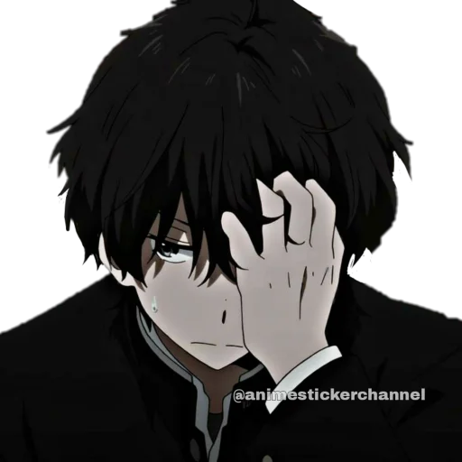 Стикер из набора HOTARO OREKI @animestickerchannel для Телеграм: Статические 😥