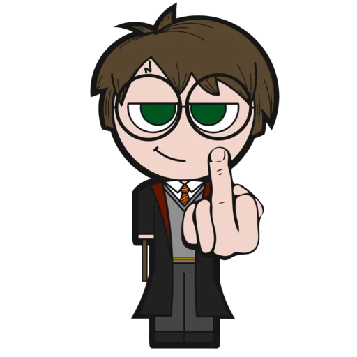 Стикер из набора HARRY POTTER @amadolls для Телеграм: Статические 🖕