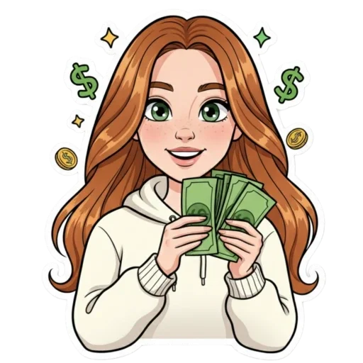 Стикер из набора Irinka @moy_yslygi для Телеграм: Статические 💵