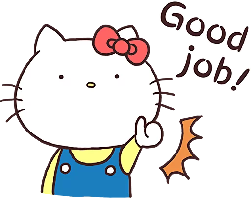 Стикер из набора Hello Kitty × Usamaru :: @line_stickers для Телеграм: Статические 👍