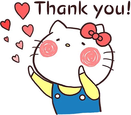 Стикер из набора Hello Kitty × Usamaru :: @line_stickers для Телеграм: Статические 🙏