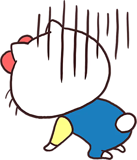 Стикер из набора Hello Kitty × Usamaru :: @line_stickers для Телеграм: Статические 😨