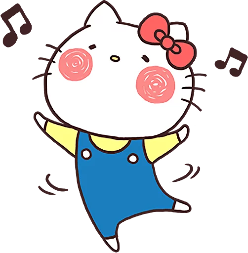 Стикер из набора Hello Kitty × Usamaru :: @line_stickers для Телеграм: Статические 😌