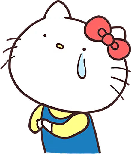Стикер из набора Hello Kitty × Usamaru :: @line_stickers для Телеграм: Статические 😭